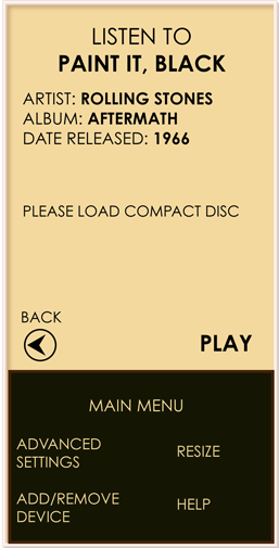 The Zen just needs a CD in the player to play the music.