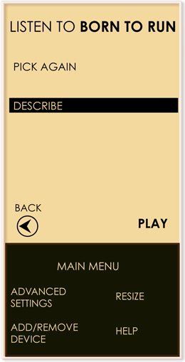 The Zen with the 'describe' option selected.